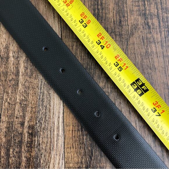 Hugo Boss Italian Leather Belt Printed Handmade in Italy Size 32 Black Gunmetal - Picture 14 of 16